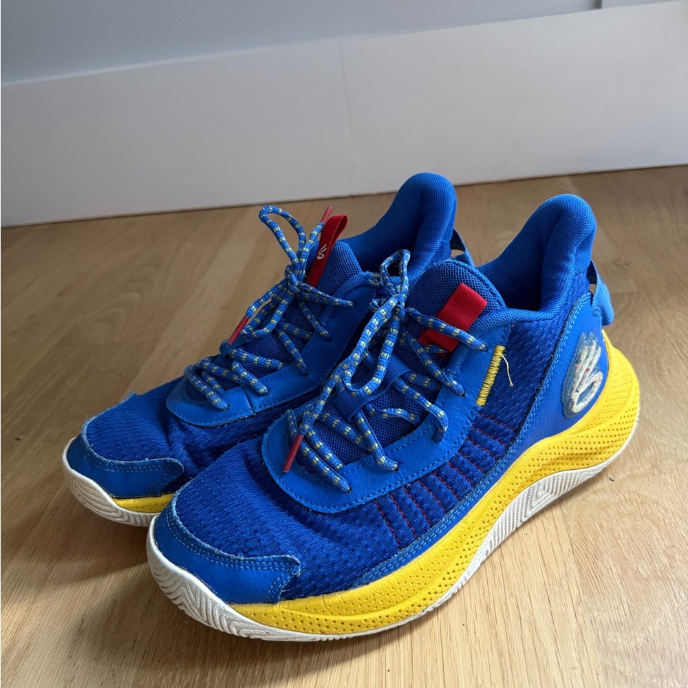 Under Armour Kids Blue and Yellow Sneakers
